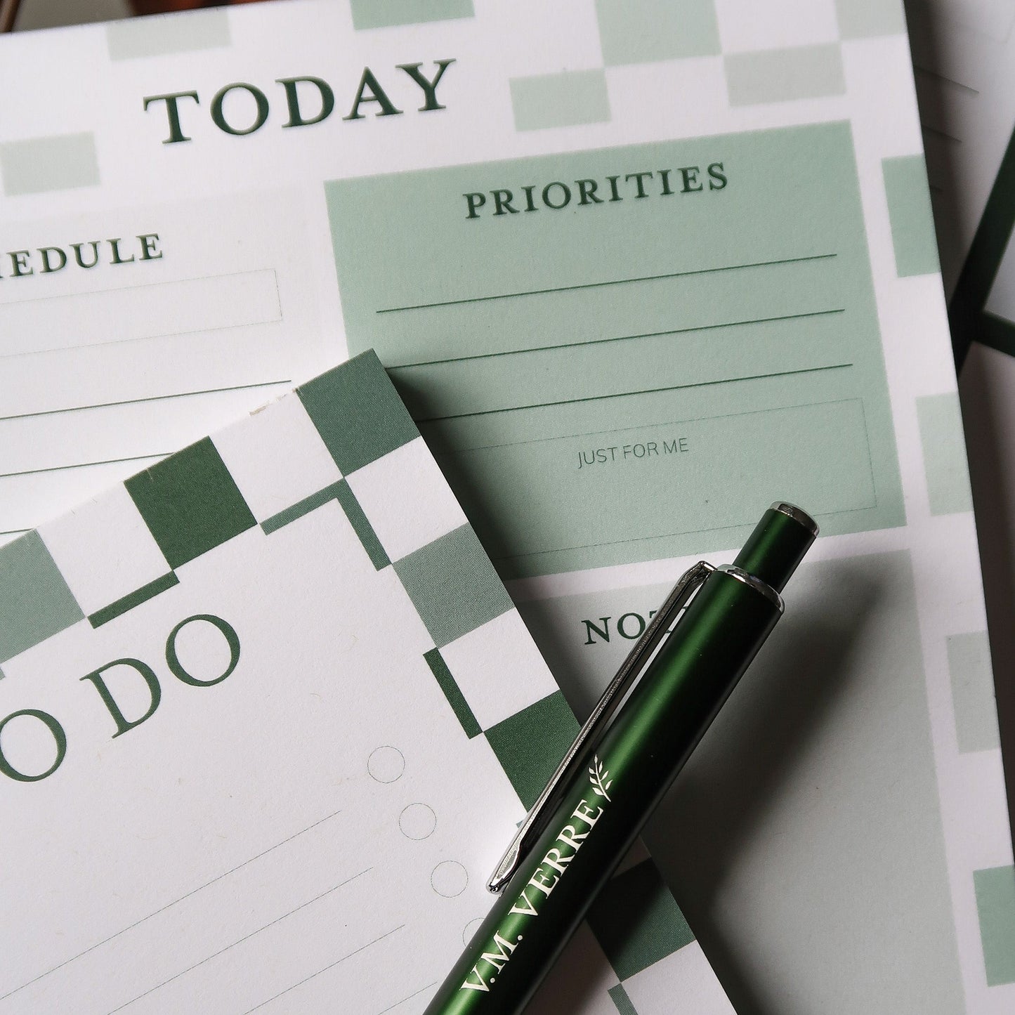 Daily Planner Pad (Light Green Checks)